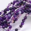 Natural Striped Agate/Banded Agate Beads Strands G-D845-01A-8mm-4