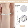 10Pcs 925 Sterling Silver Curb Chain Extender STER-BBC0006-11-2