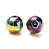 UV Plating Rainbow Iridescent Acrylic Beads PACR-E001-02E-3