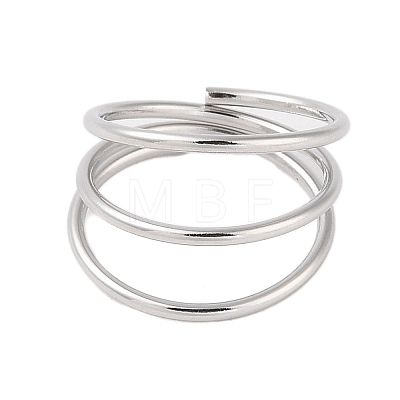 304 Stainless Steel Multi-layer Open Cuff Ring for Women STAS-S125-11P-1