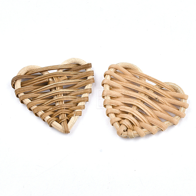 Handmade Reed Cane/Rattan Woven Beads WOVE-T005-22A-1