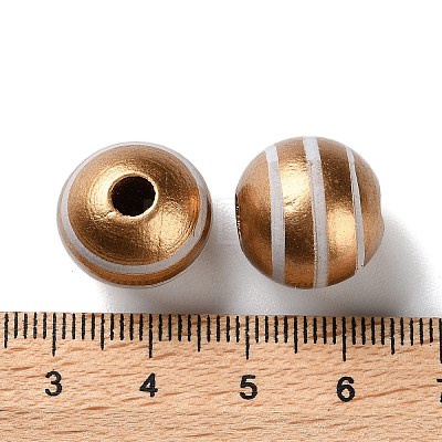 Printed Wood European Beads WOOD-Z002-07D-1