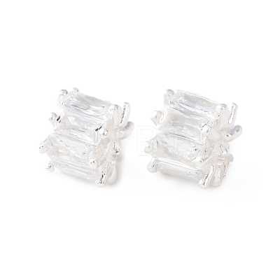 Brass Micro Pave Cubic Zirconia European Beads KK-C157-09D-S-1