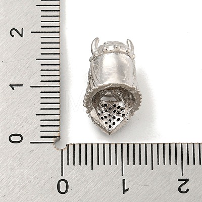 Brass Micro Pave Black Cubic Zirconia Beads ZIRC-P119-07P-1
