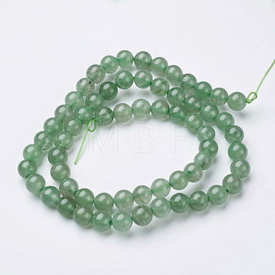Natural Green Aventurine Beads Strands X-GSR6mmC024-1
