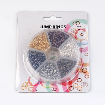1 Box 6 Color Iron Jump Rings IFIN-JP0012-5mm-1