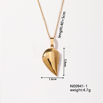 Elegant European Style Stainless Steel Heart Pendant Necklace Foldable Fashion Accessory RB7847-1