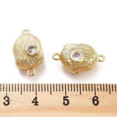 Brass Micro Pave Clear Cubic Zirconia Magnetic Clasps KK-C066-04G-1