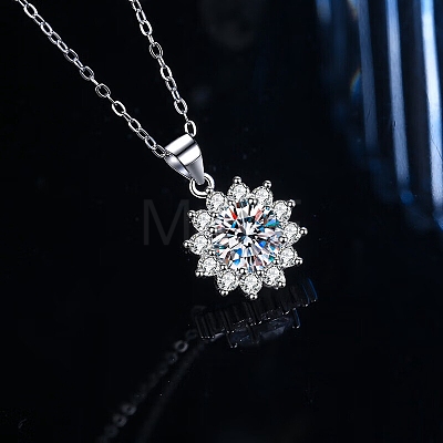 Anti-Tarnish Rhodium Plated 925 Sterling Silver Micro Pave Clear Cubic Zirconia Pendants STER-U003-03P-1