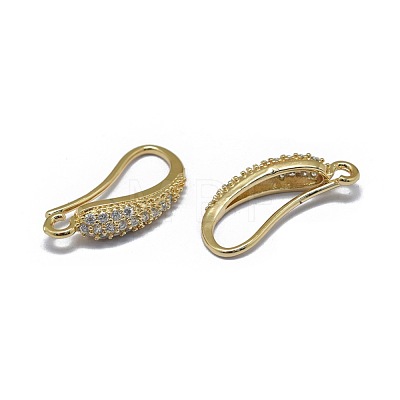 Brass Micro Pave Cubic Zirconia Earring Hooks ZIRC-L079-01G-1