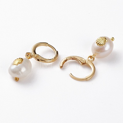Brass Huggie Hoop Earrings EJEW-JE04433-1