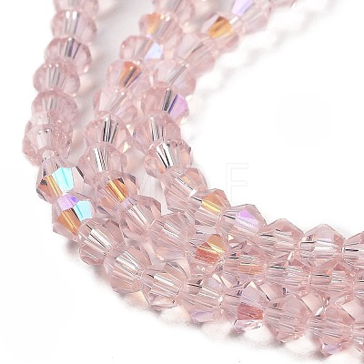 Transparent Electroplate Glass Beads Strands GLAA-F029-4mm-D26-1