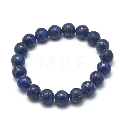 Natural Lapis Lazuli(Dyed) Bead Stretch Bracelets BJEW-K212-B-047-1