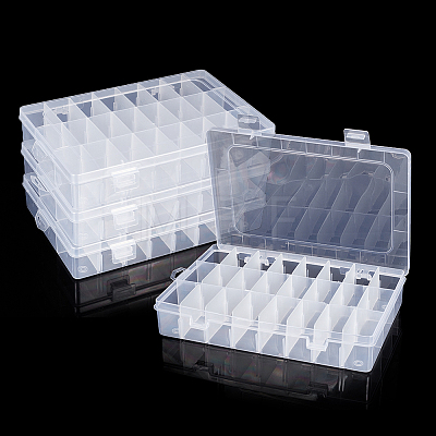 24 Grids Plastic Bead Storage Containers CON-WH0086-053B-1