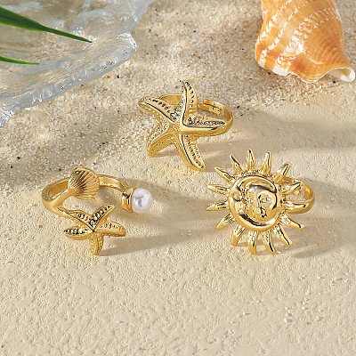 Alloy Cuff Open Rings Sets for Women JG5822-2-1