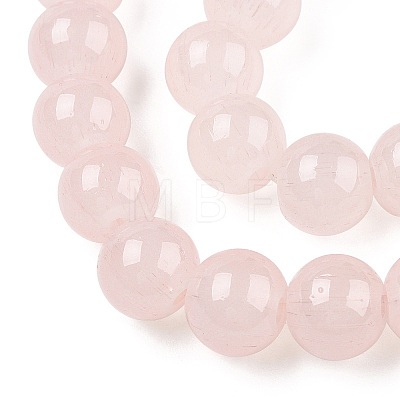 Baking Painted Imitation Jade Glass Round Bead Strands DGLA-Q021-8mm-41-1