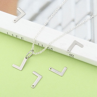 Tarnish Resistant 304 Stainless Steel Letter Charms LS-STAS-O072-L-1