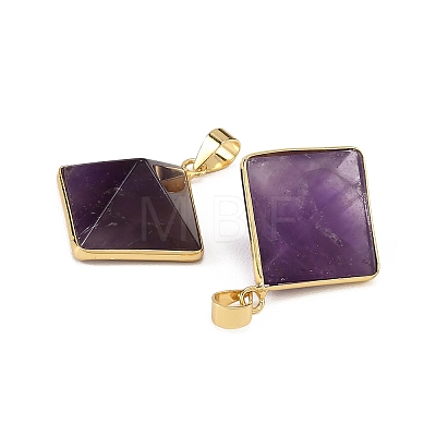 Natural Amethyst Pendants G-H359-03G-03-1