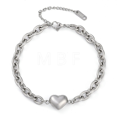 304 Stainless Steel Cable Chain Link Bracelets for Women BJEW-M051-01P-1