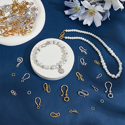 60Bags 13 Styles Tibetan Style Hook and Eye Clasps FIND-SP0006-16-1