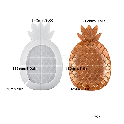 Pineapple & Leaf Tray Plaster Plate Silicone Mold Fruit Storage Tray PW-WGE09E6-01-1