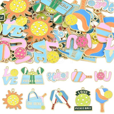 30Pcs 10 Styles Alloy Enamel Sports Pendants ENAM-YW0008-86-1