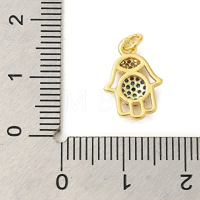 Real 18K Gold Plated Rack Plating Brass Micro Pave Cubic Zirconia Pendants Charms KK-S396-01J-1