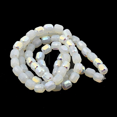 Frosted Imitation Jade Glass Beads Strands GLAA-P058-08A-04-1