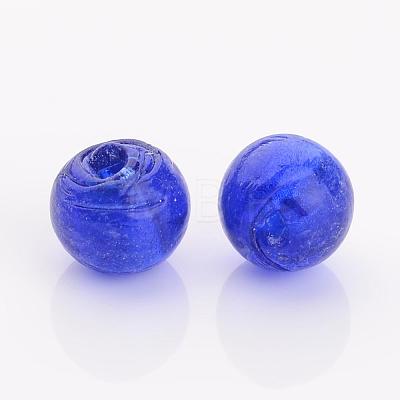 Handmade Silver Foil Glass Beads FOIL-R054-12mm-11-1