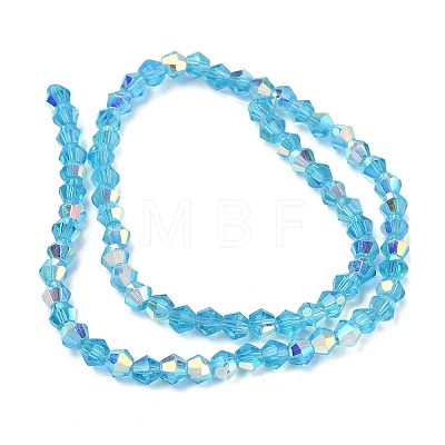 Electroplate Transparent Glass Beads Strands EGLA-K015-18S-1