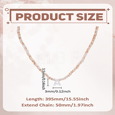 1Pc Glass Rondelle Beaded Necklaces NJEW-LP0007-23A-1