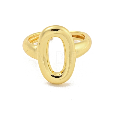 Rack Plated Brass Oval Open Cuff Ring for Women RJEW-Z039-05G-1