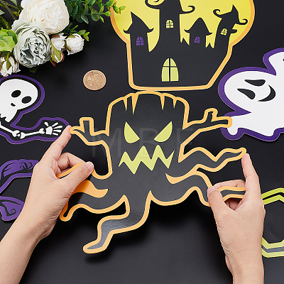 Gorgecraft 2 Sets Halloween Theme PVC Plastic Self Adhesive Sticker Decorations DIY-GF0005-67-1