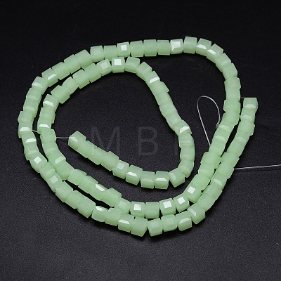 Faceted Cube Glass Bead Strands EGLA-E041-5mm-M1-1