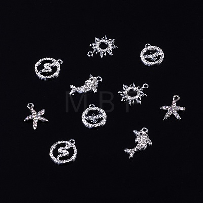 10Pcs 5 Styles Alloy Pendants FIND-TADJ0001-26A-1