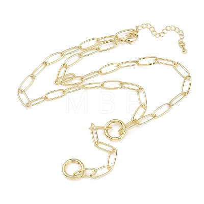 Brass Paperclip Chain Y Lariat Necklaces NJEW-H087-06B-G-1