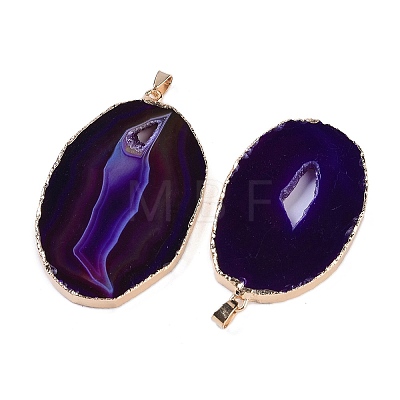 Natural Agate Big Pendants KK-F868-29G-01-1