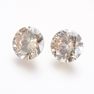 Electroplated Cubic Zirconia Pointed Back Cabochons ZIRC-I024-05-1