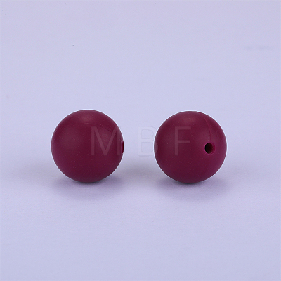 Round Silicone Focal Beads SI-JX0046A-24-1