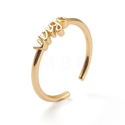 Constellation/Zodiac Sign Brass Cuff Rings RJEW-O042-06G-B-1