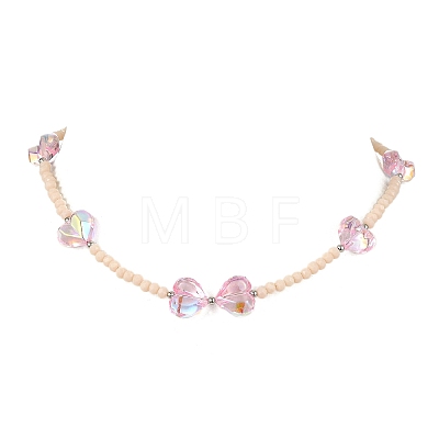 Glass Beaded Necklaces for Women NJEW-JN06081-1