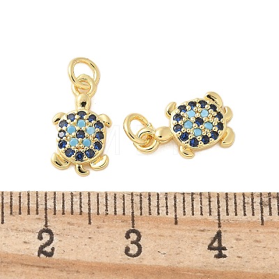 Brass Micro Pave Cubic Zirconia Charms KK-U056-44G-1