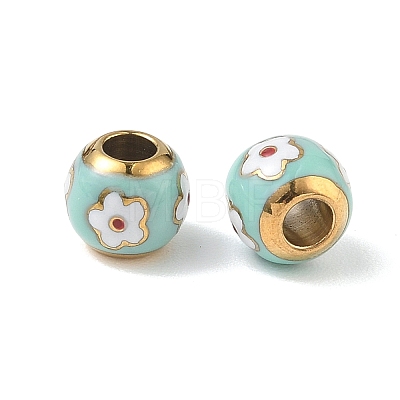 304 Stainless Steel Enamel European Beads STAS-G393-02G-02-1