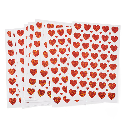 Heart Plastic Stickers DIY-TADJ0002-006B-1