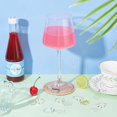 Acrylic Wine Glass Charms AJEW-BC0003-80-1
