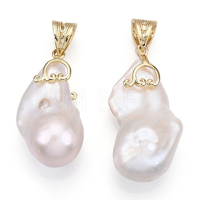 Natural Baroque Pearl Keshi Pearl Pendants PEAR-N020-J27-1
