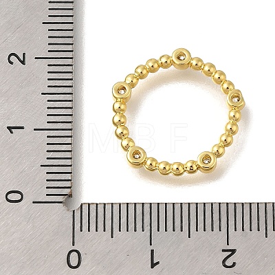 Rack Plating Brass Clear Cubic Zirconia Linking Rings KK-I716-26G-01-1