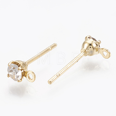 Brass Stud Earring Findings X-KK-S348-119-1