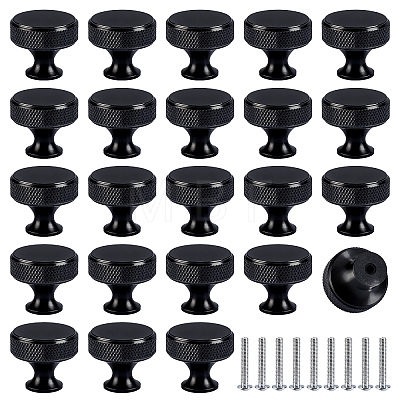 30Sets Flat Round Aluminium Alloy Drawer Pull Handles AJEW-AR0005-73-1