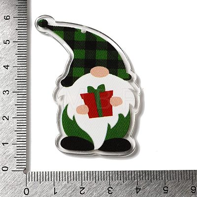 Printed Christmas Theme Acrylic Pendants OACR-L018-10E-1